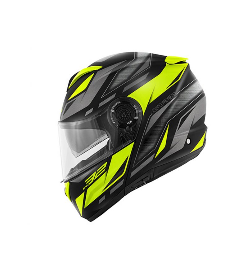 Casco modulare per moto e scooter Kappa KV 32 Orlando in materiale termoplastico giallo fluo e nero opaco